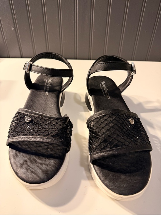 Juicy Couture Shoes - Juicy Couture Black Ankle-Strap Platform Sandals with Mesh Accent